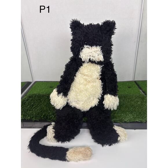 Jellycat Other - Jellycat Plush Bunglie Cat Black White Tuxedo Kitty Long Tail Stuffed Toy 16"
